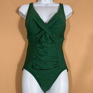 Alex Marie V- Neck Green One Piece Swimsuit